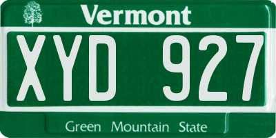 VT license plate XYD927