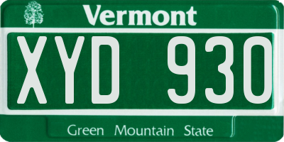 VT license plate XYD930