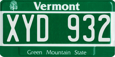 VT license plate XYD932