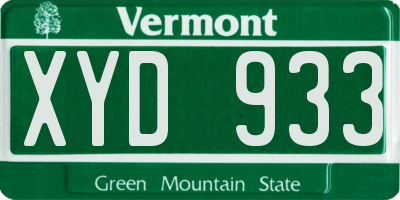 VT license plate XYD933