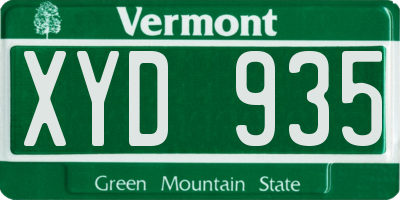 VT license plate XYD935