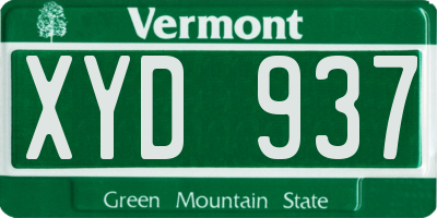 VT license plate XYD937
