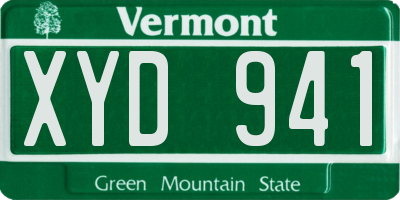 VT license plate XYD941