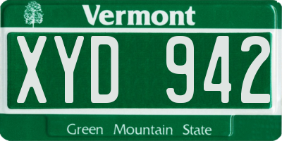 VT license plate XYD942