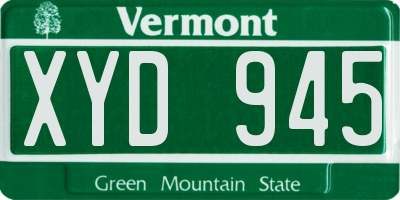 VT license plate XYD945
