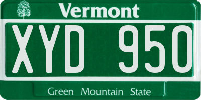VT license plate XYD950