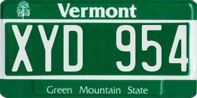 VT license plate XYD954
