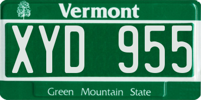 VT license plate XYD955