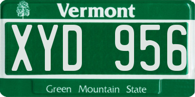 VT license plate XYD956