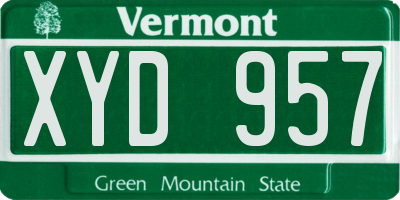 VT license plate XYD957