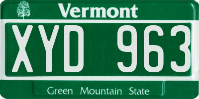 VT license plate XYD963