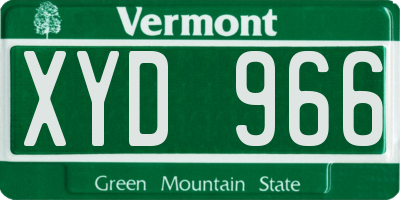 VT license plate XYD966