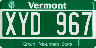 VT license plate XYD967