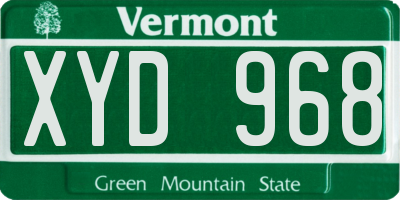 VT license plate XYD968