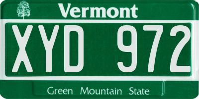 VT license plate XYD972