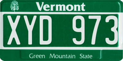 VT license plate XYD973