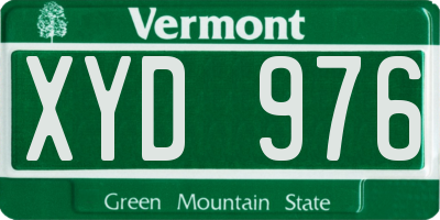 VT license plate XYD976