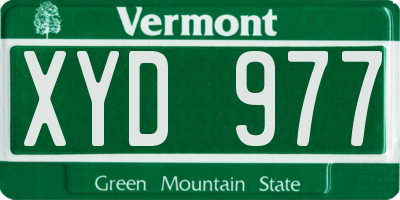 VT license plate XYD977