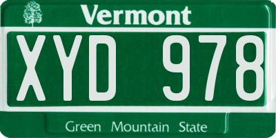 VT license plate XYD978