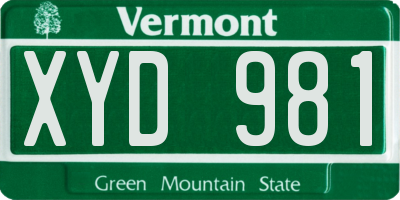 VT license plate XYD981