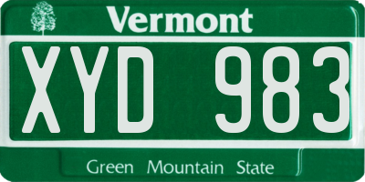 VT license plate XYD983