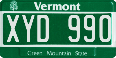 VT license plate XYD990