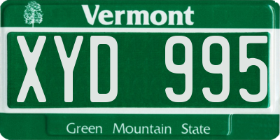 VT license plate XYD995