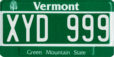 VT license plate XYD999