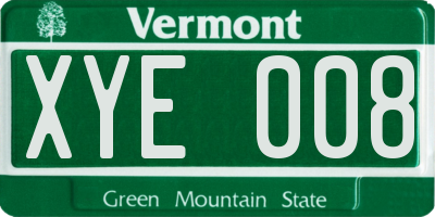 VT license plate XYE008
