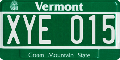 VT license plate XYE015