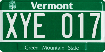VT license plate XYE017