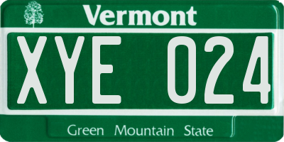 VT license plate XYE024