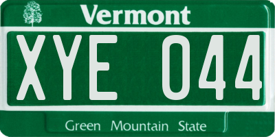 VT license plate XYE044
