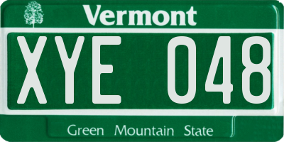 VT license plate XYE048