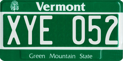 VT license plate XYE052