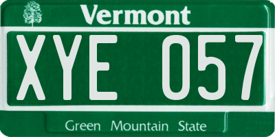 VT license plate XYE057
