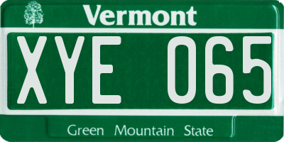 VT license plate XYE065