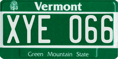 VT license plate XYE066