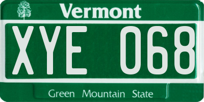 VT license plate XYE068