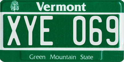 VT license plate XYE069