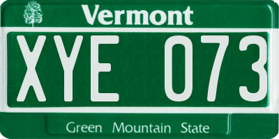 VT license plate XYE073