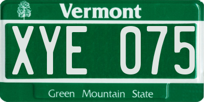 VT license plate XYE075