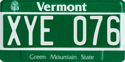 VT license plate XYE076