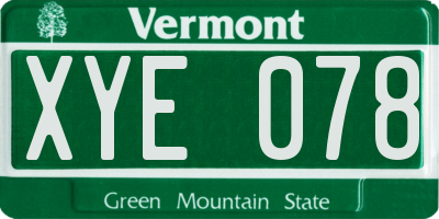 VT license plate XYE078