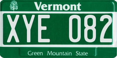 VT license plate XYE082
