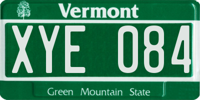 VT license plate XYE084