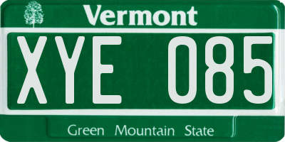 VT license plate XYE085