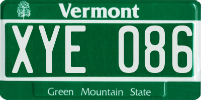 VT license plate XYE086