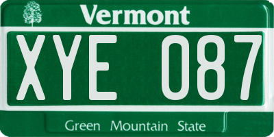 VT license plate XYE087