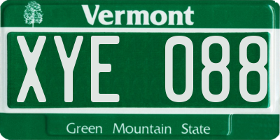 VT license plate XYE088